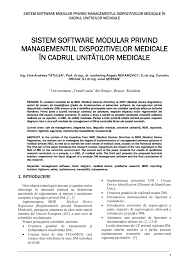 Maybe you would like to learn more about one of these? Pdf Sistem Software Modular Privind Managementul Dispozitivelor Medicale In Cadrui UnitÄÈilor Medicale