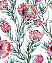 Floral Knit Fabric Cotton Lycra 220 Gsm Jersey Knit Protea Australian Digital Print Material Protea Flower Watercolor Pattern Botanical Wallpaper