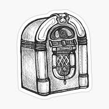 Jukebox Stickers Redbubble Bu 1950s jukebox style logo design vektör illüstrasyonunu hemen indirin. jukebox stickers redbubble