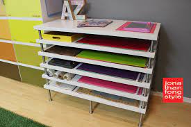 I looked into buying flat file cabinets like the ones that architects use for blueprints, and they are super expensive. Flat File Storage Ikea Hack Jonathan Fong Style