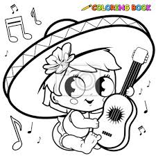 Ausmalbild kontinente / landkarten kontinente weltkarte europaische lander : Mariachi Baby Madchen Spielt Die Gitarre Ausmalbilder Leinwandbilder Bilder Mariachi Sombrero Skizzierten Myloview De