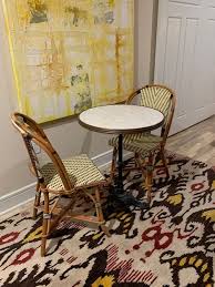 Sold Maison Gatti Parisian Handmade Bistro Set 5 Sets Avail In Austin Bistro Set White Side Chair Chairs For Rent