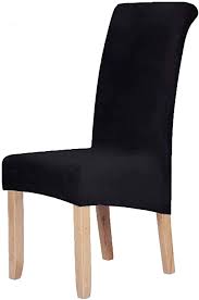 Endurable to wash and free wrinkle. Velvet Stretch Dining Chair Slipcovers Spandex Plush Short Chair Covers Solid Large Dining Room Chair Protector Home Decor Set Of 4 Black Amazon Co Uk Home Kitchen