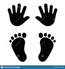 Illustration About Baby S Foot Prints And Hand Prints Black Silhouettes Vector Illustration Illustration Of Sign P Baby Handprint Hand Silhouette Footprint