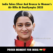 🇮🇳 India Claims Two Medals! 🔥🔥 India shines in the Women's Air Rifle  event, where Mahit Sandhu won the SILVER 🥈 and Komal Waghmare secured the  BRONZE medal 🥉 Big congratulations to both shooters! 🇮🇳💪