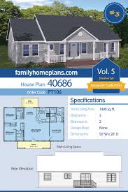 Ranch Style House Plan 40686 With 3 Bed 2 Bath Country Style House Plans House Plans Ranch Style House Plans