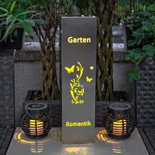 Edelstahl gartenstecker bianca als dekoratives element in jedem garten oder auss. Led Edelstahl Saule Solar Leuchte Romantik Garten Balkon Dekoration Solarlicht Solar Fackel Led Windlicht Laterne