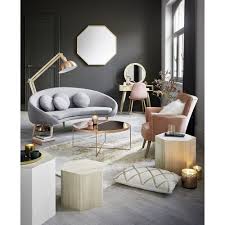 Table Basse Ronde Avec Miroir En Metal Cuivre Comete Canape Maison Du Monde Decoration Salon Cocooning Idee Deco Salon Cocooning