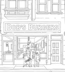 Bobs Burgers In Humberger Restaurant Coloring Page Coloring Pages Bobs Burgers Super Coloring Pages