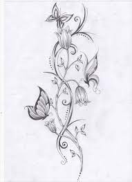 Flower Vine And Butterfly Tattoos Butterfly With Flowers Tattoo Vine Tattoos Flower Vine Tattoos