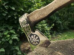 Custom Steel Axe With Engraving Woodwork Hunting Or Camping Etsy Viking Axe Axe Vikings