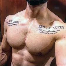 Top 101 Roman Numeral Tattoo Ideas 2020 Inspiration Guide Chest Tattoo Men Tattoos For Guys Small Chest Tattoos