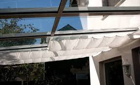 Vielseitiger sonnenschutz für das glasdach. Sichtschutz Glasdach Von Oben Mit Sonnensegel Innenbeschattung Sonnensegel Markise