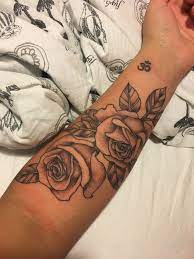 This tall rose tattoo design is simply stunning. Rose Tattoo Tattoos Trendy Tattoos Rose Tattoo
