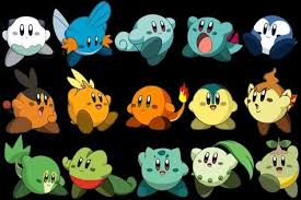 Et Si Kirby Pouvait Copier Les Pokemon De Depart Jeux Pokemon Image Zelda Et Jeux Videos Retros