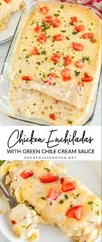This Chicken Enchilada Recipe Is Some Serious Comfort Food The Enchiladas Are Filled With Chicken Chicken Enchilada Recipe Enchilada Recipes Cooking Recipes