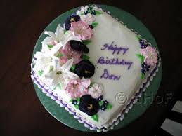 Birthday Cake Design For Brother In Law Brother In Law Birthday Cake White Fondant With A Spray Of Royal Icing Flowers White Lilies Pink Petunias And Purple Cake Royal Icing Flowers Icing Flowers