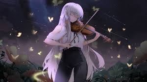 Download these anime background or photos and you can use them for many purposes, such as banner, wallpaper, poster background as well as powerpoint background and website background. Desktop Wallpaper Calm Violin Play Anime Girl Original Hd Image Picture Background 4fd34a