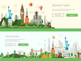 Green tree illustration, poster banner, country travel, botany, landscape png. Travel Banner Designs Themes Templates And Downloadable Graphic Elements On Dribbble