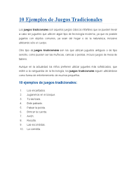 Lista de ejemplos de juegos modificados. 10 Ejemplos De Juegos Tradicionales