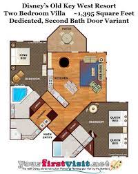 Two additional bedrooms, one containing 2 queen beds and the other containing 2 double beds. Photo Tour Of A Studio Second Bedroom At Disney S Old Key West Resort Yourfirstvisit Net