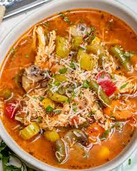 Three days to three months: Easy Italian Chicken Veggie Soup Healthy Fitness Meals