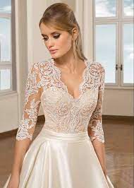 Cosmobella 7895 A Line Wedding Dress By Demetrios Weddingwire Com Civil Wedding Dresses Wedding Dress Sleeves Wedding Dress Long Sleeve