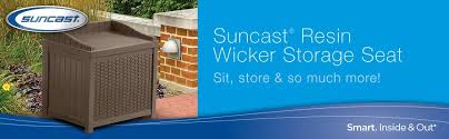Suncast wicker brown patio & garden tables. Suncast Ssw1200 Premium Garden Storage Seat Box Suitable For Indoor Outdoor Storage 83 Litre Capacity Taupe Amazon Co Uk Garden Outdoors