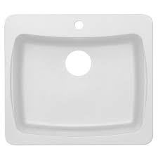 hole single bowl kitchen sink in white