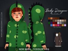Hi laurenbell2016, the baby is an object that is typically recolored as an override. Red Head Sims Baby Dragon Toddler Sims 4 Downloads