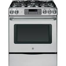 Ge Cafe 30 In 5 4 Cu Ft Gas Range With Self Cleaning Convection Oven In Stainless Steel Cgs975sedss The Home Depot Self Cleaning Ovens Cooking Range Convection Range