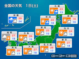 6月1日 土 の天気 広範囲で晴れて夏日に ウェザーニュース