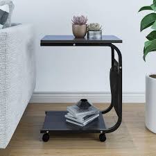 A square coffee table offers the ideal surface for playing board games which is especially handy over the summer and christmas holidays. Qihang Uk End Table On Wheels C Shape Small Coffee Table Mobile Laptop Stand For Sofa Bedside Lamp Table 2 Tier With Storage For Living Room Sofa End Reception Room Office Black Walnut Buy