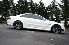 Bespoke White Mercedes Clk Class Sitting Tight On Matte Black Strasse Wheels Mercedes Clk Mercedes Military Discounts