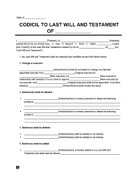 Some document may have the forms already filled, you have to erase it by yourself. Codicil To Will Free Codicil Form Legal Templates