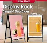 Double Sided Metal Poster Display Stand Billboard KT board poster outdoor  with handle 广告牌