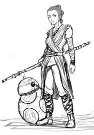 Printable star wars rey skywalker coloring pages. Star Wars Rey And Bb 8 Coloring Page Free Printable Coloring Pages For Kids