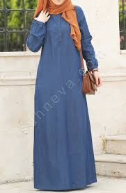 Onden Dugmeli Kot Elbise Lacivert Tesettur Elbise Modelleri 2020 Muslim Fashion Outfits Moslem Fashion Muslim Fashion Dress