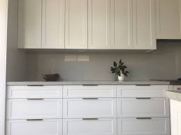 White Shaker Style And Brushed Brass Handles Contemporary Kitchen Cabinets Kitchen Cupboard Handles White Shaker Kitchen