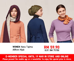From formal shirts and blouses, to smart pants and shoes, there's definitely something for your needs. Uniqlo Malaysia Women Hana Tajima Airism Hijab Rm 59 90 U P Rm 79 90 Get Them At Http S Uniqlo Com 2nqqdh5 Facebook
