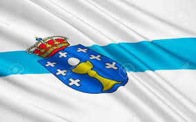 Het grootste deel van de provincies hebben dezelfde naam als de hoofdstad van de betreffende provincie. Vlag Van Galicie Is Een Autonome Regio In Het Noordwesten Van Spanje Met De Officiele Status Van Een Historisch Nationaliteit Het Bestaat Uit De Provincies A Coruna Lugo Ourense En Pontevedra Royalty Vrije