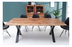 Un très beau mélange qui relookera radicalement la cuisine ou la salle à manger. Table A Manger Bois Massif Et Metal Noir Rectangulaire Pour Salle A Manger