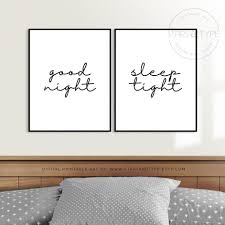 See more ideas about bedroom design, bedroom decor, romantic bedroom. Good Night Sleep Tight Printable Wall Art Set Of 2 Above Bed Etsy Wall Art Quotes Bedroom Bedroom Art Above Bed Bedroom Wall Decor Above Bed