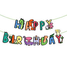 2 Ensembles De Bannieres En Papier Mignon Joyeux Anniversaire Dessin Anime Bebe Dinosaure Tirer Drapeau Bougie Anniversaire Cdiscount Maison