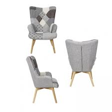Rien de tel qu'un fauteuil patchwork pour mettre un peu de couleur dans votre intérieur. Fauteuil Patchwork Helsinki Gris Assise Eminza