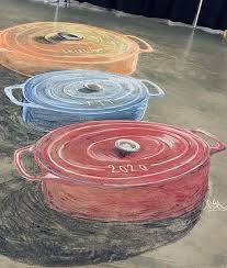 Le Creuset 2020 Factory To Table Art Installation In 2020 Art Table Cotton Candy Machine Creuset