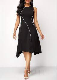 Check spelling or type a new query. Asymmetric Hem Round Neck Black Dress Rotita Com Usd 34 47 Casual Dresses Black Dress Cheap Black Dress