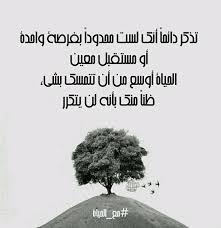 مع الحياة تذكر دائما أنك لست محدودا بفرصة واحدة أو Facebook