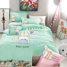 Rabbit queen size bedding sets. Personalized Mint Green Black White And Hot Pink Monogrammed Rabbit Print Animal Themed Kids Cotton Twin Full Queen Size Bedding Sets Hipsterbedding Com