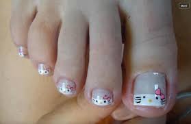 Diseño de uñas para pies de niñas. So Cute Hello Kitty Nails Toe Nails Pretty Nails